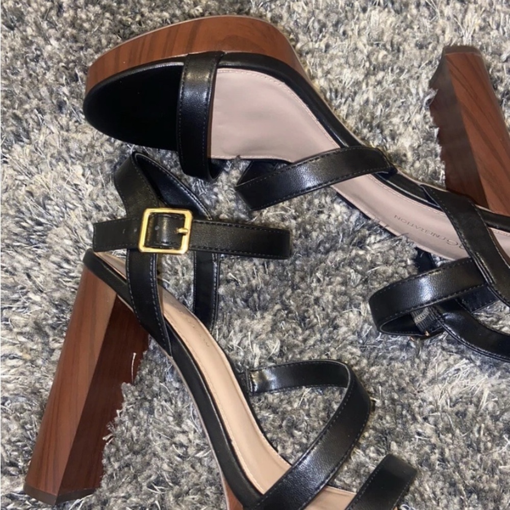 NWB BCBGeneration Omnia Sandal Black Strappy Heeled Sandals - Picture 5 of 7